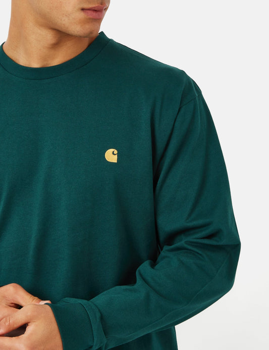Chase Langarm-T-Shirt (locker sitzend) – Botanic Green