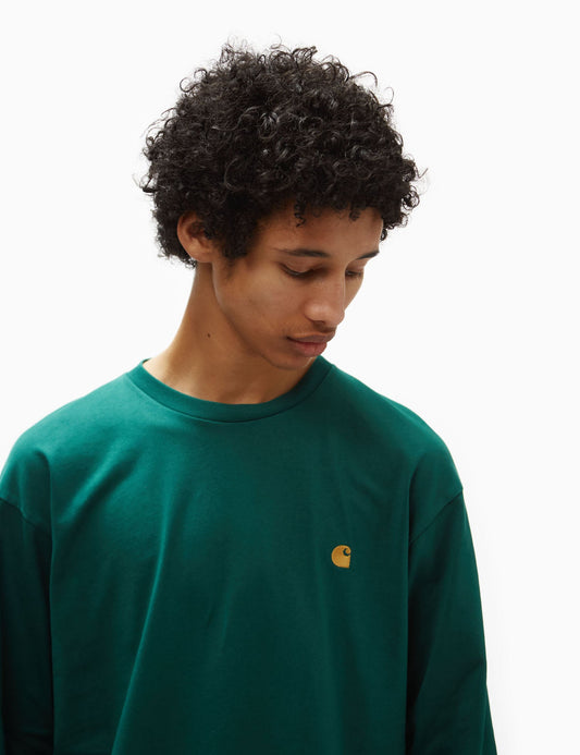 T-Shirt Manches Longues Chase (ample) - Vert Cerfeuil