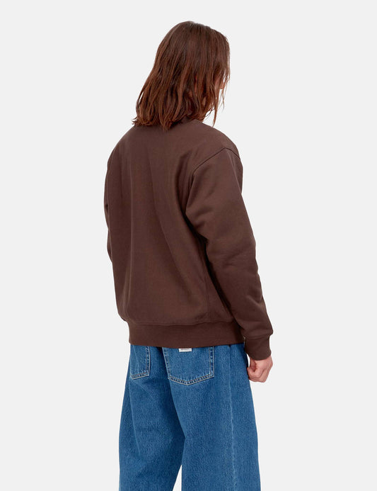 Sweat-shirt Demi-Zip American Script - Ale Brown
