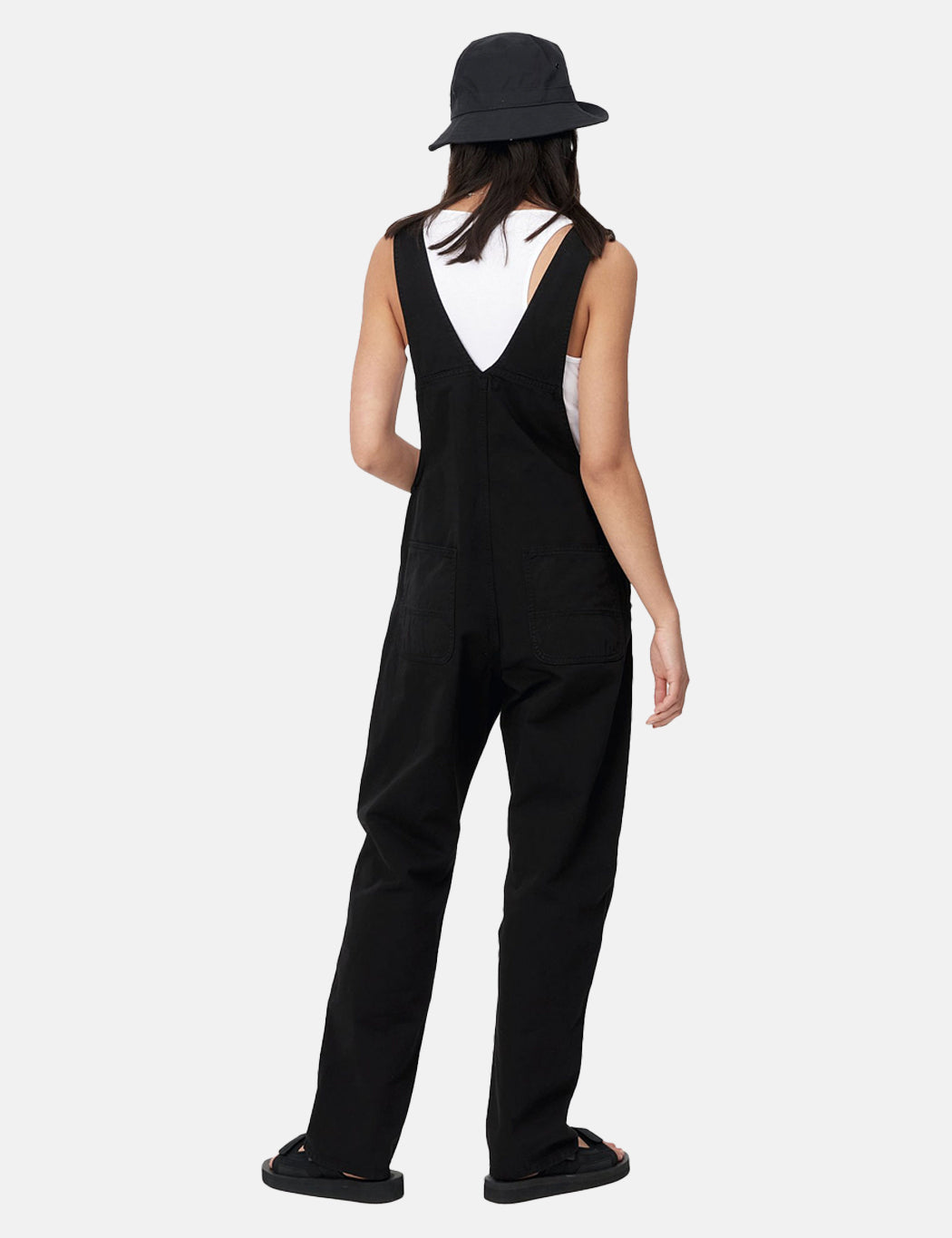 Latzhose für Damen (gerader Schnitt) – Schwarz
