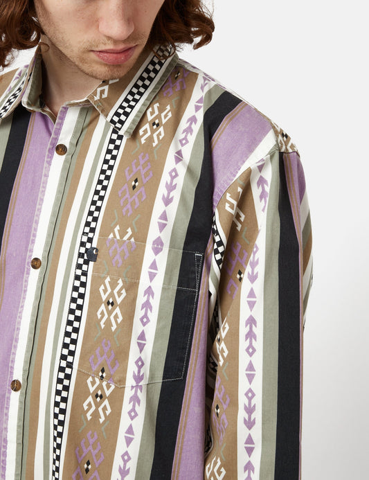 Chemise ample Coba Stripe - Violet Violanda/Gris Soot