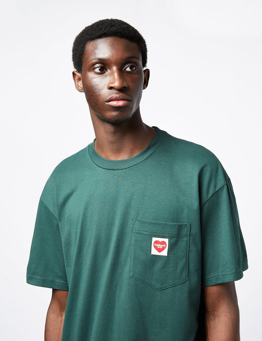T-shirt Cœur de poche (ample) - Vert Découverte