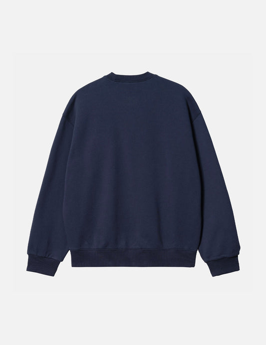 Sweat-shirt Cœur Brodée - Bleu