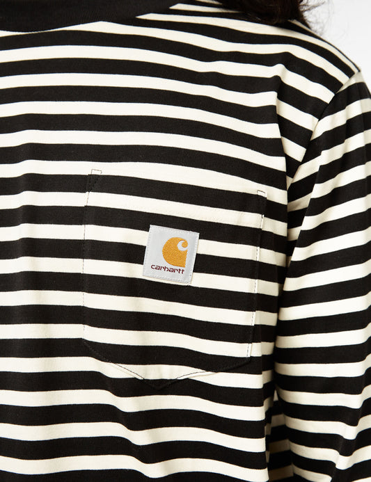 T-shirt à manches longues Seidler Pocket (Seidler Stripe) - Gris sel/noir