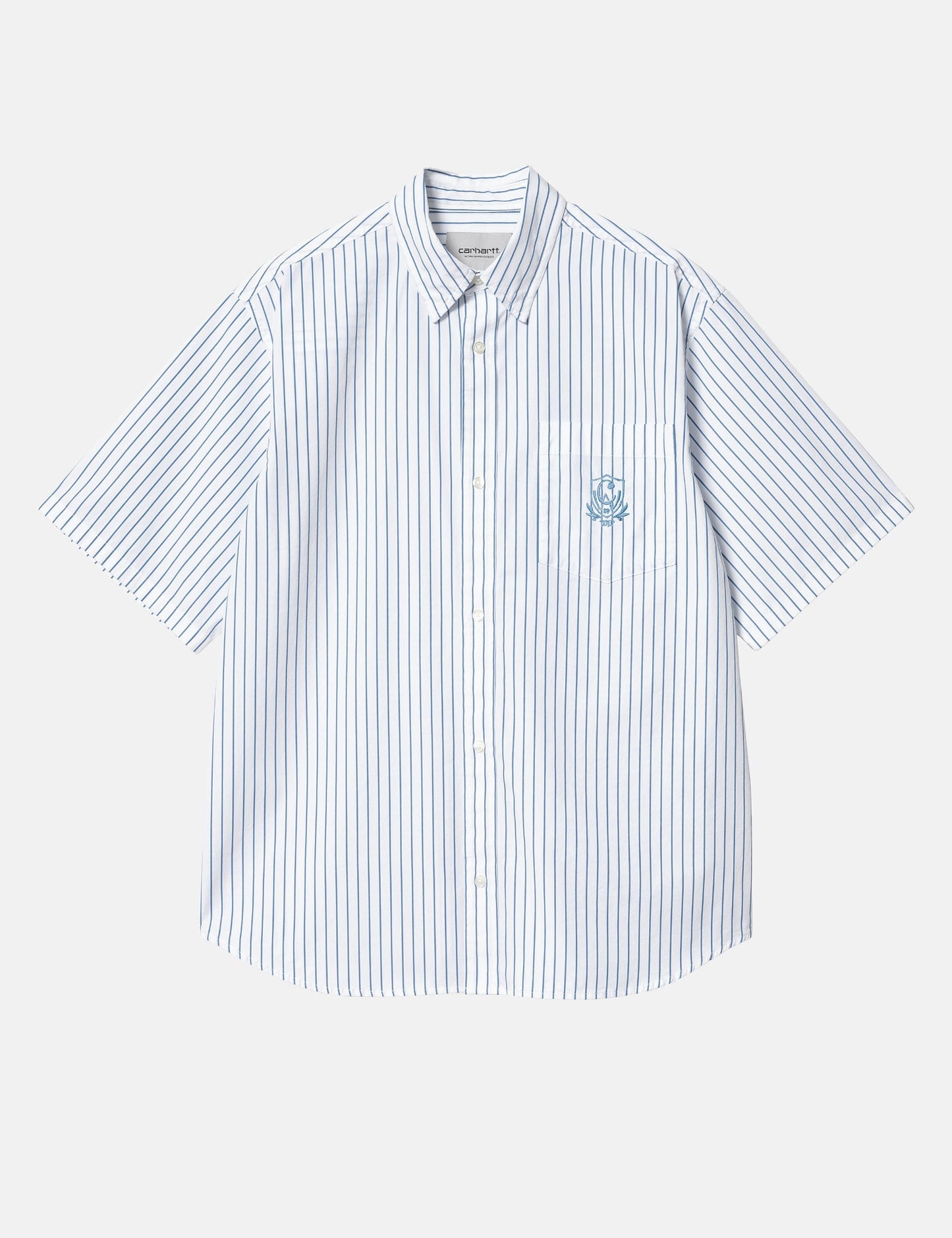 Chemise à manches courtes Linus rayée - Bleu délavé