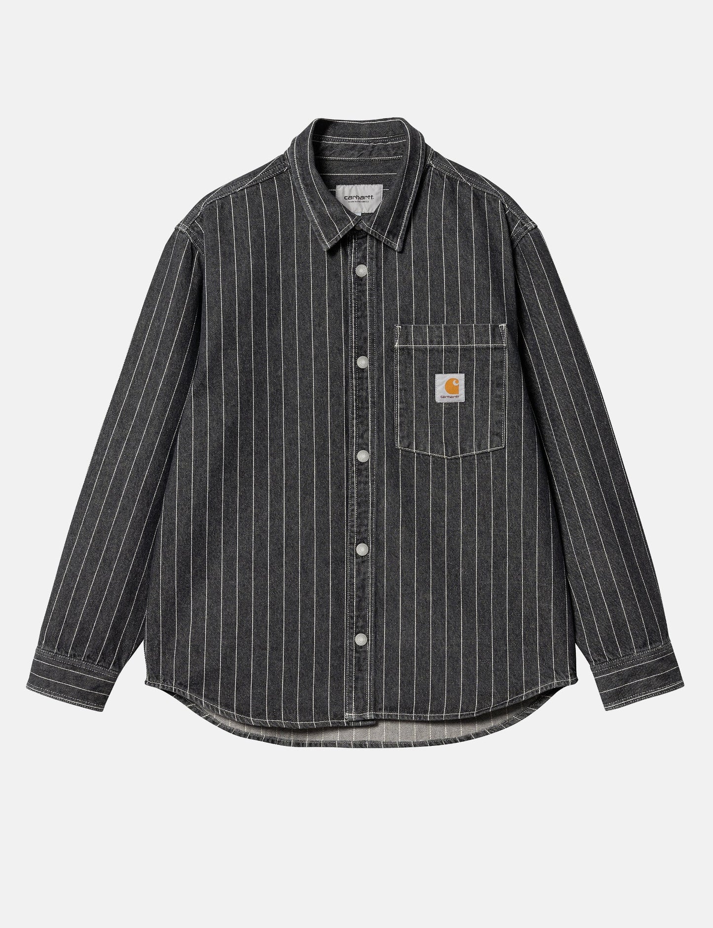 Orlean Streifen-Overshirt (100 % Baumwollpopeline) – Schwarz