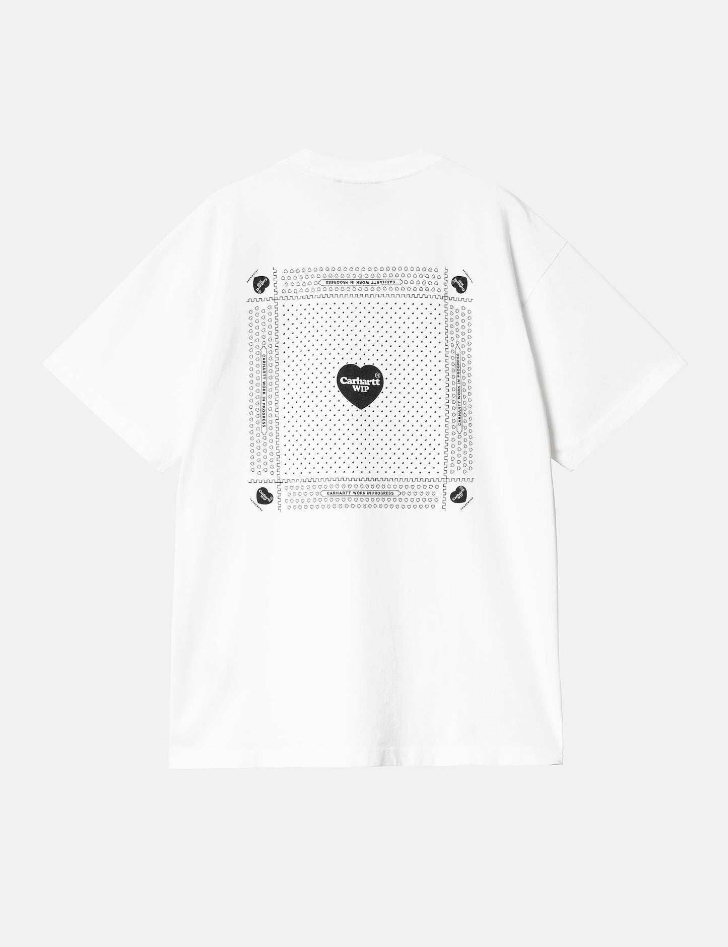 T-Shirt mit Herz-Bandana-Print (leger geschnitten) – Weiß