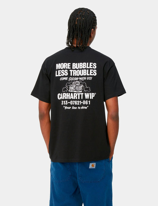 T-shirt Less Troubles (ample) - Noir/Blanc