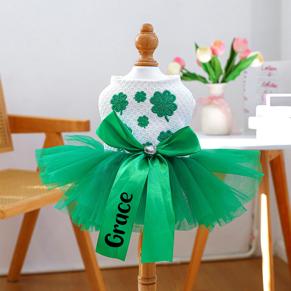 Personalisiertes Glücks-St.-Patricks-Day-Kleid für Haustiere | inCloth11