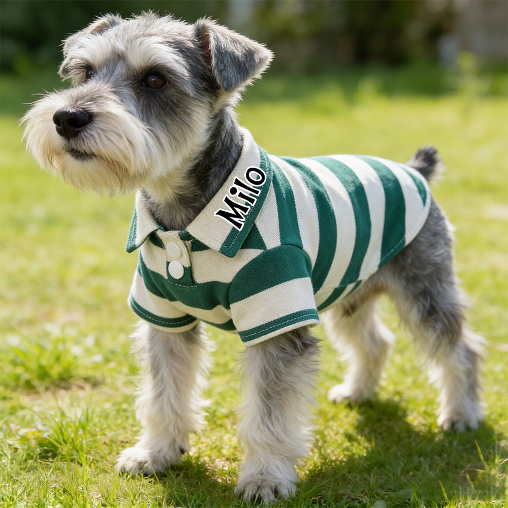 Polo rayé personnalisé pour animaux de compagnie | inCloth24
