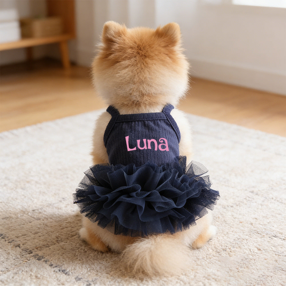 Robe Tutu Moelleuse Personnalisée avec Nom pour Animal de Compagnie | inCloth40