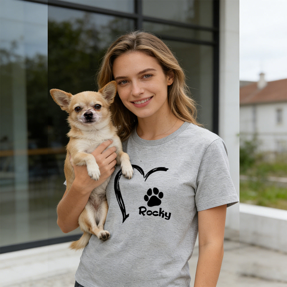 Personalisiertes Muttertag Haustier Mama Herz T-Shirt | inCloth58