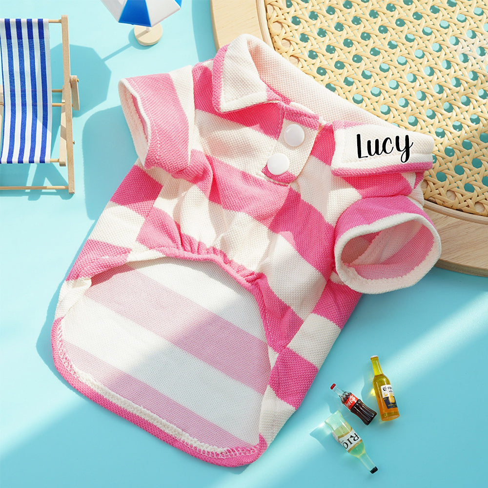 Polo rayé personnalisé pour animaux de compagnie | inCloth24