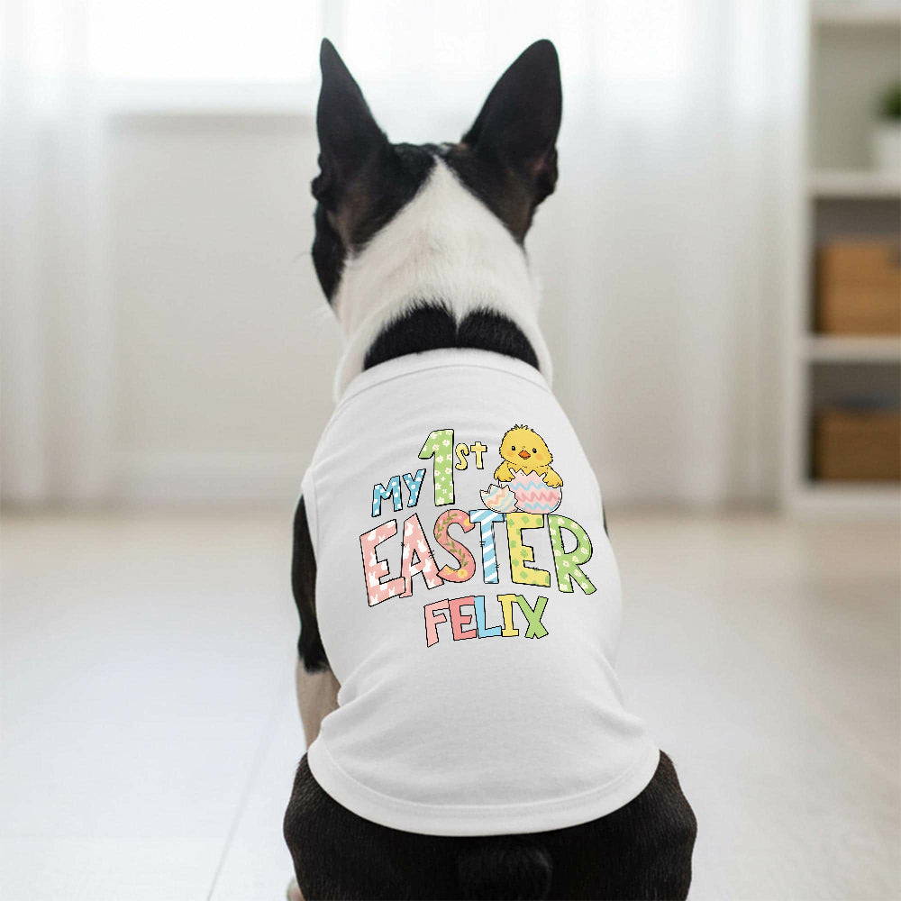 T-shirt personnalisé mon premier Pâques pour animaux de compagnie | inCloth35