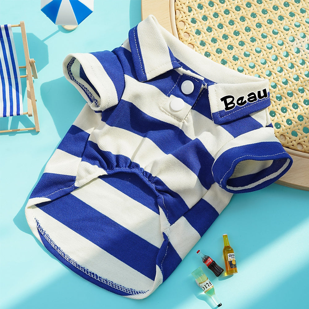 Polo rayé personnalisé pour animaux de compagnie | inCloth24
