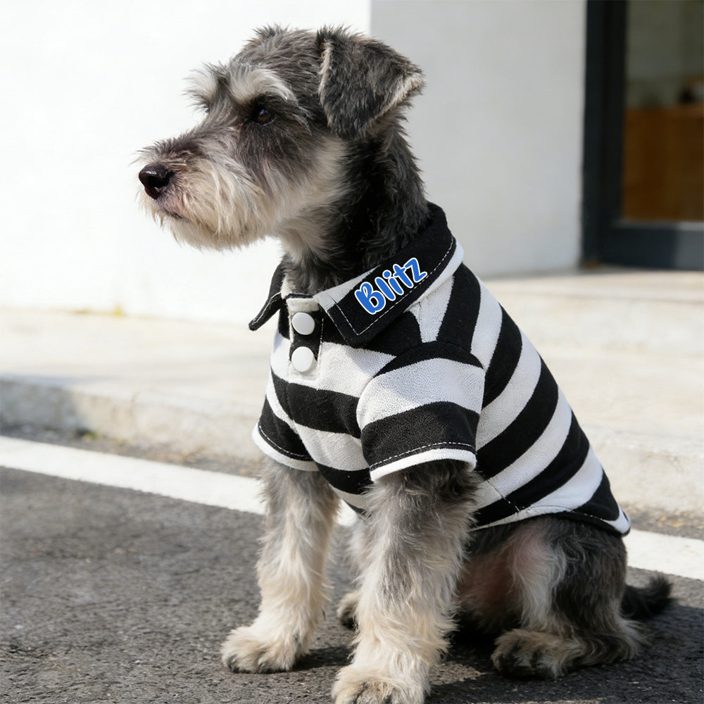 Polo rayé personnalisé pour animaux de compagnie | inCloth24