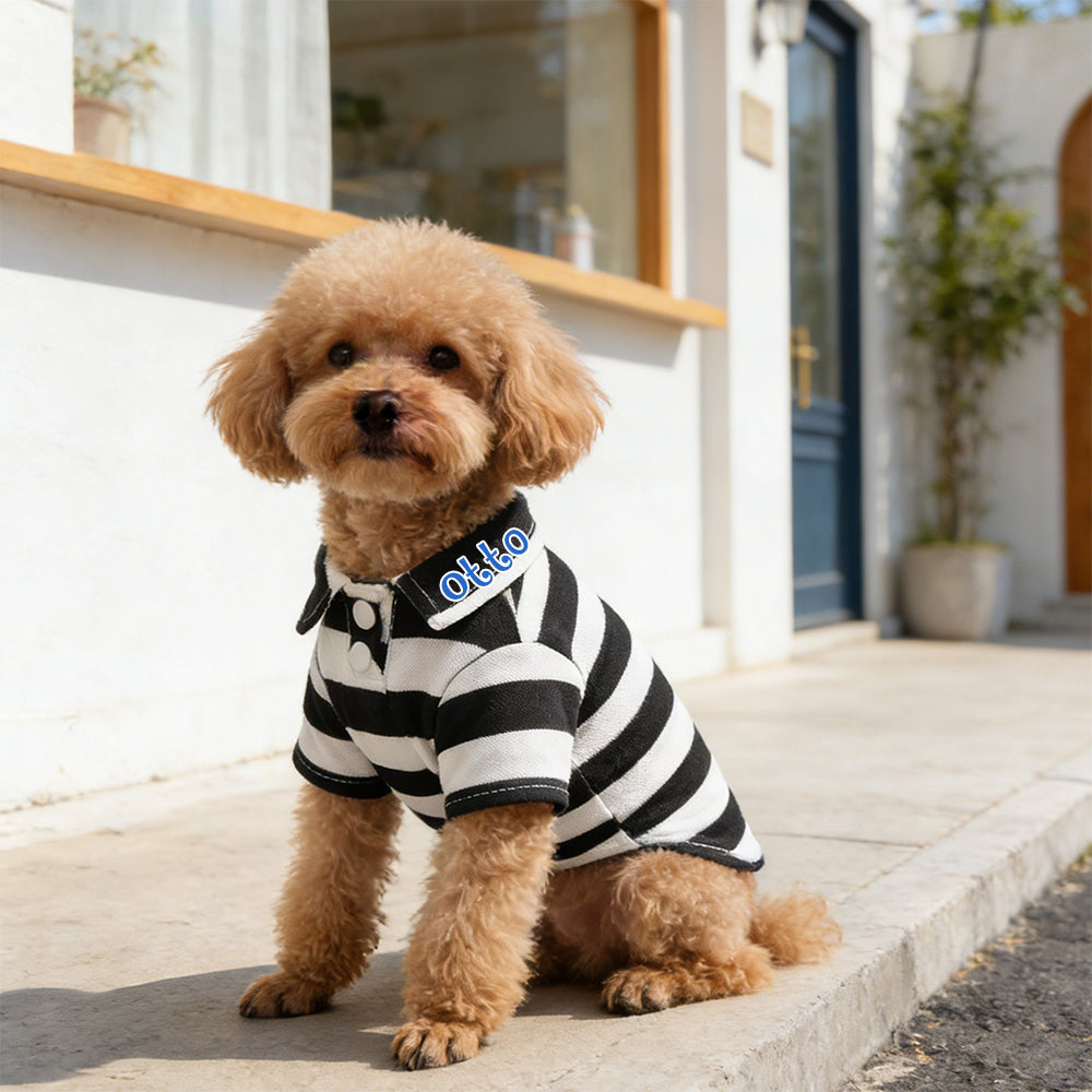 Polo rayé personnalisé pour animaux de compagnie | inCloth24