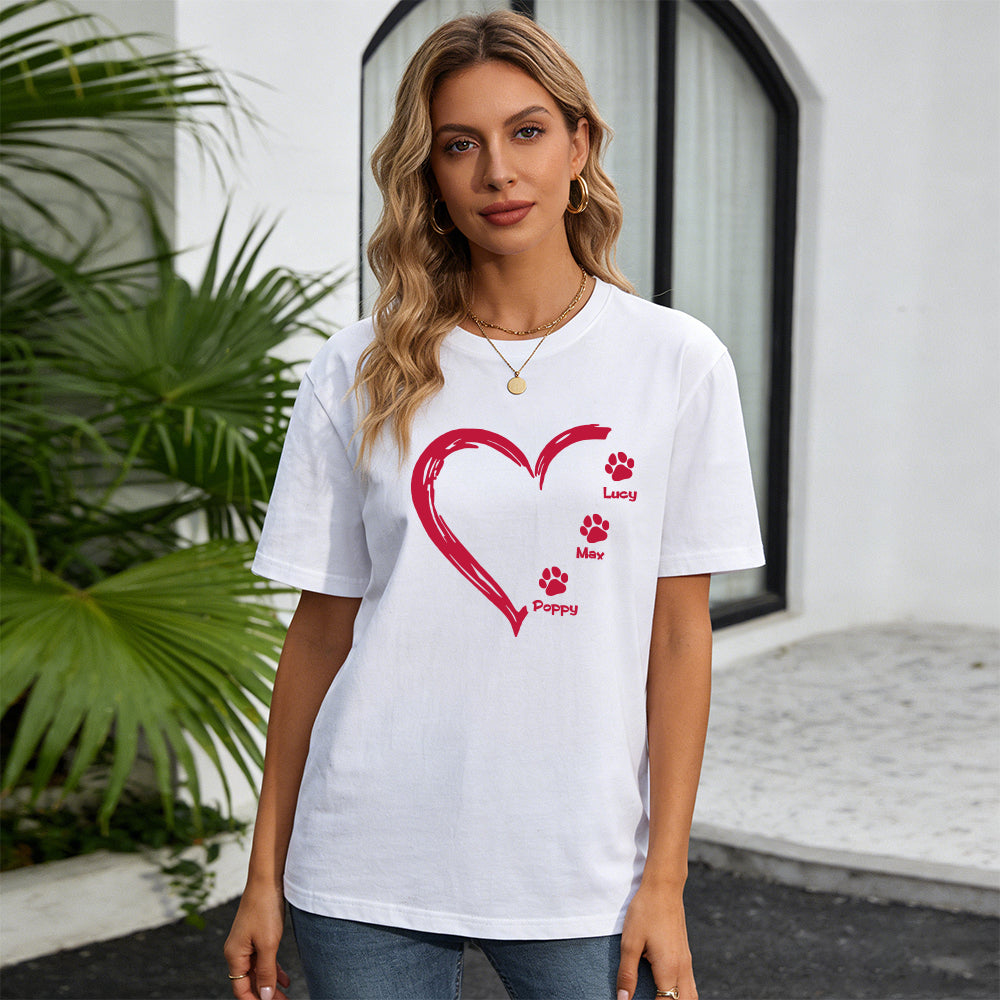 Personalisiertes Muttertag Haustier Mama Herz T-Shirt | inCloth58