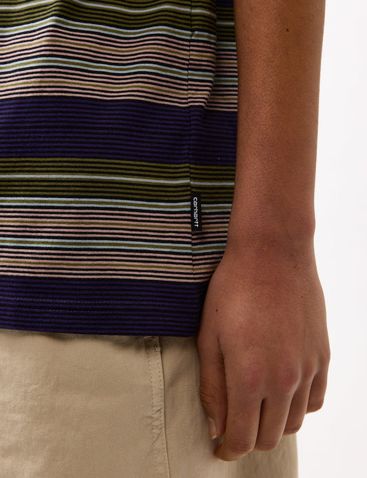 Coby Stripe T-Shirt (locker geschnitten) - Tyrian Purple