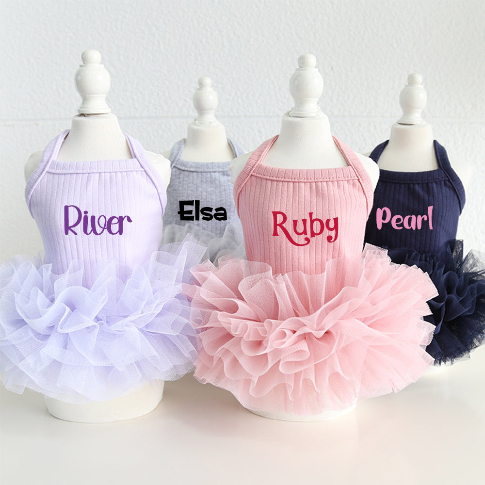 Robe Tutu Moelleuse Personnalisée avec Nom pour Animal de Compagnie | inCloth40