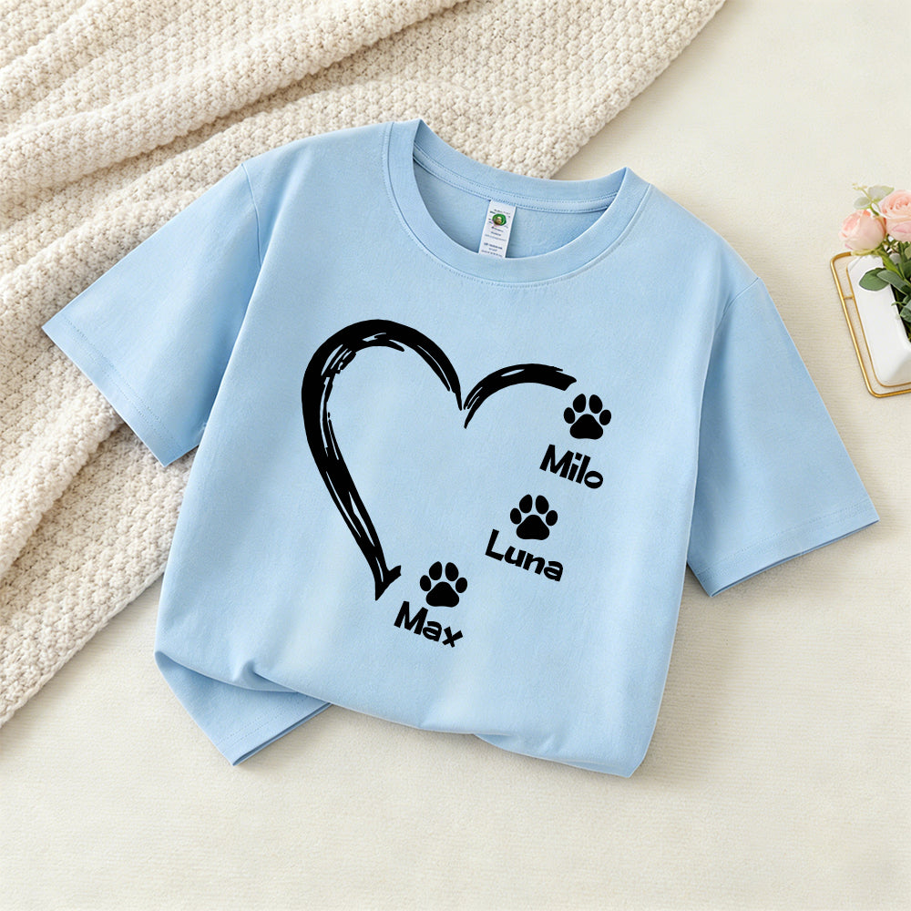 Personalisiertes Muttertag Haustier Mama Herz T-Shirt | inCloth58