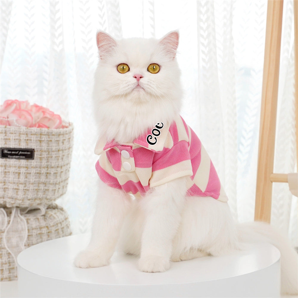 Polo rayé personnalisé pour animaux de compagnie | inCloth24