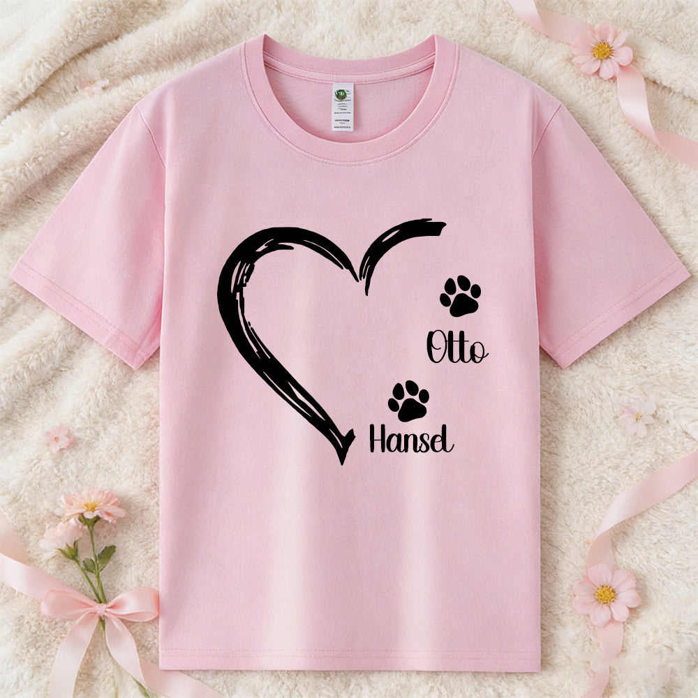 Personalisiertes Muttertag Haustier Mama Herz T-Shirt | inCloth58