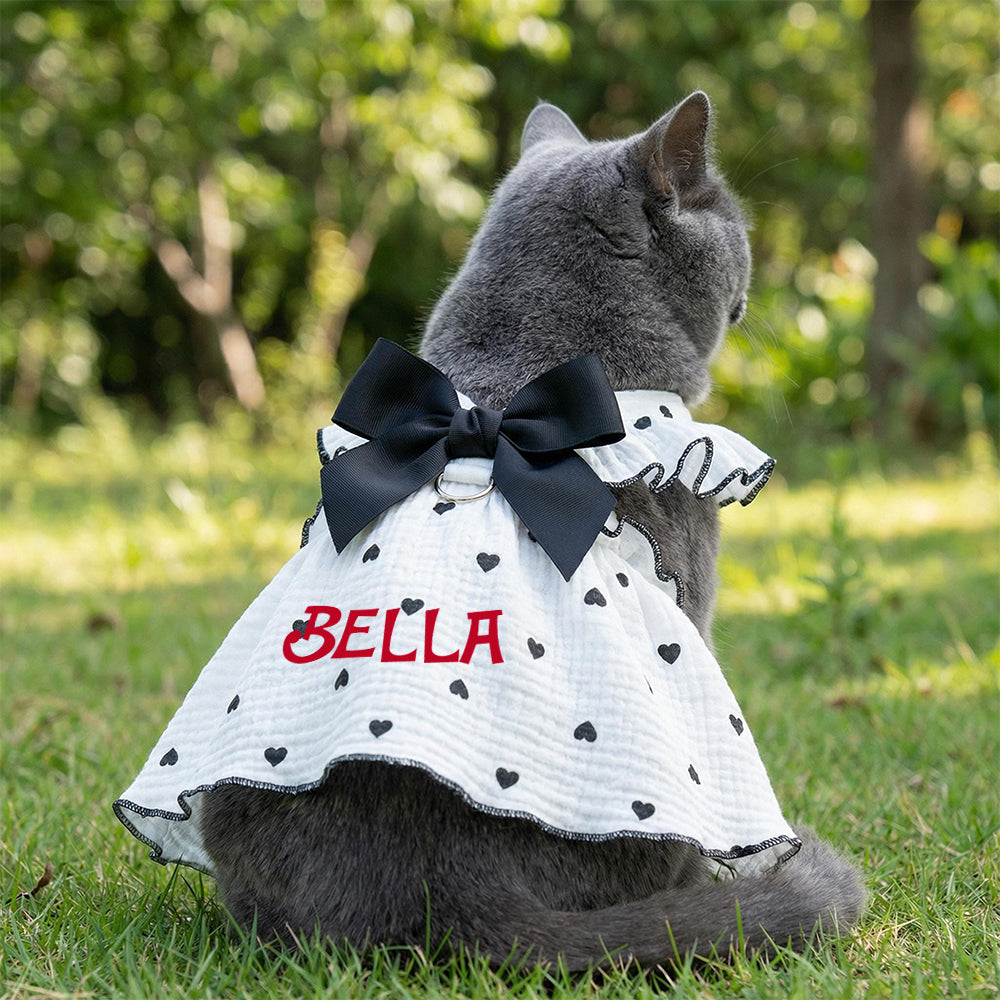 Personalisiertes Blumenkleid mit Schleife für Haustiere | inCloth38