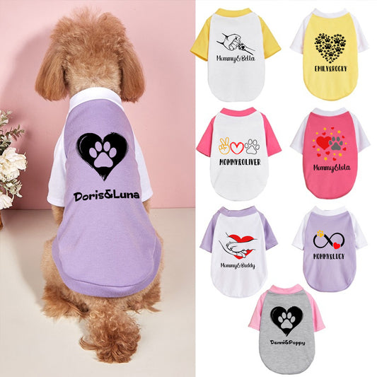 Personalisiertes Color-Block Haustier-T-Shirt zum Muttertag | inCloth42