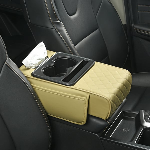 Tapis multifonctionnel en cuir PU pour accoudoir de voiture