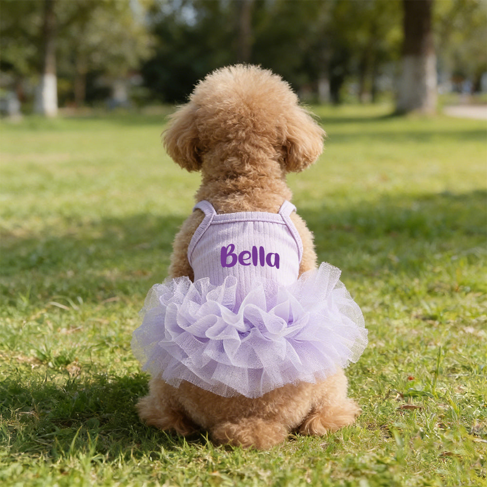 Robe Tutu Moelleuse Personnalisée avec Nom pour Animal de Compagnie | inCloth40