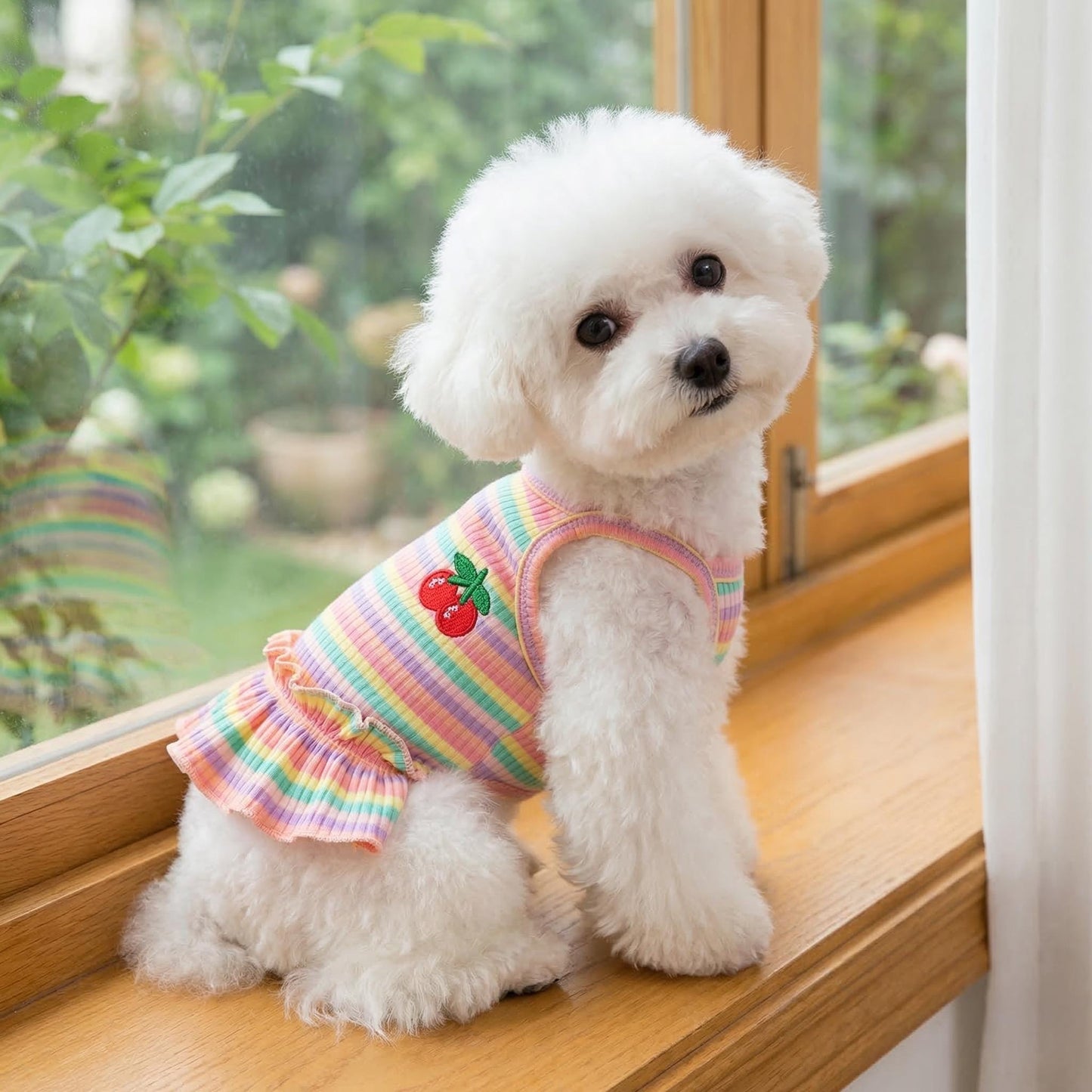 Personalized Name Pet Summer Rainbow Striped Dress | inCloth69