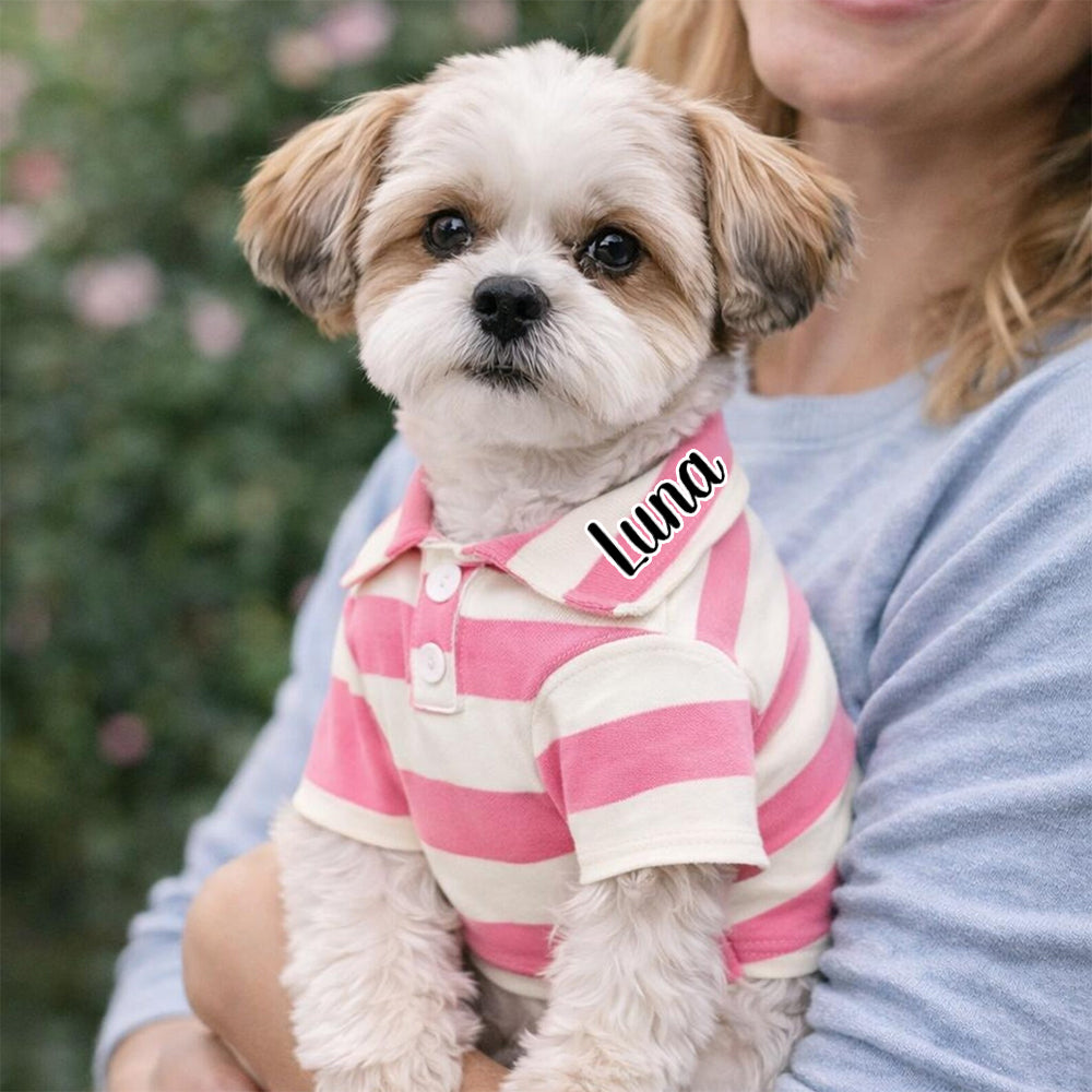 Polo rayé personnalisé pour animaux de compagnie | inCloth24
