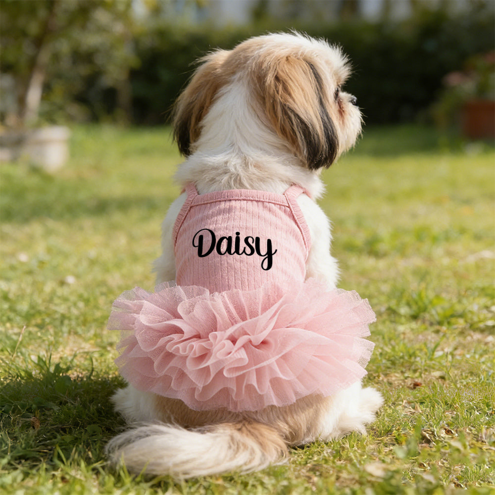 Robe Tutu Moelleuse Personnalisée avec Nom pour Animal de Compagnie | inCloth40