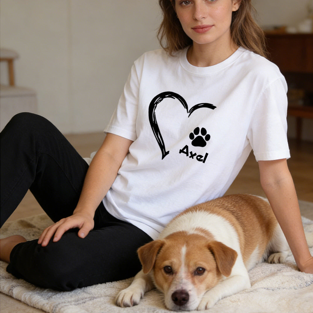Personalisiertes Muttertag Haustier Mama Herz T-Shirt | inCloth58