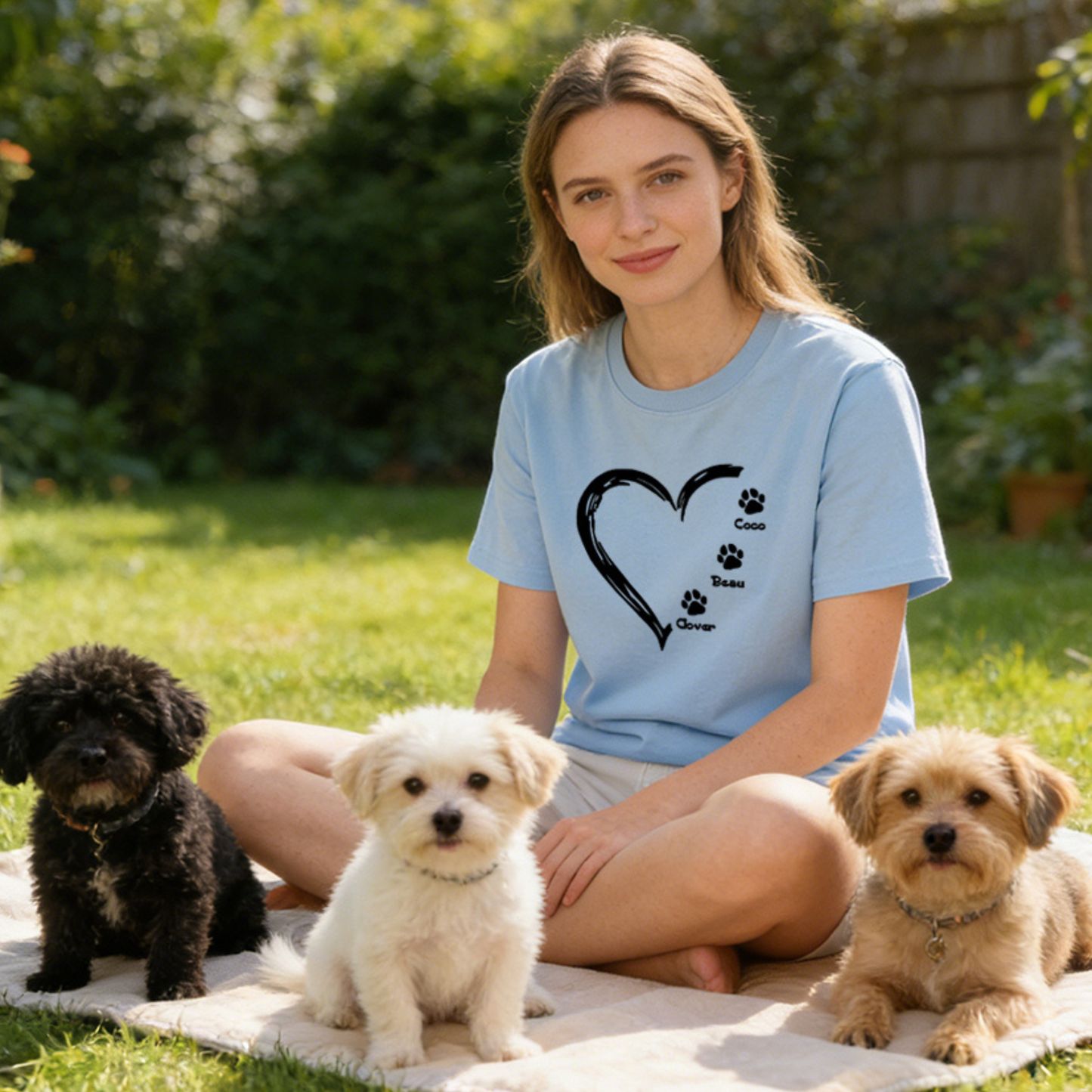Personalisiertes Muttertag Haustier Mama Herz T-Shirt | inCloth58
