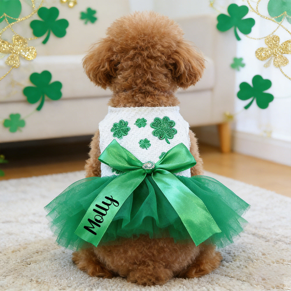 Personalisiertes Glücks-St.-Patricks-Day-Kleid für Haustiere | inCloth11