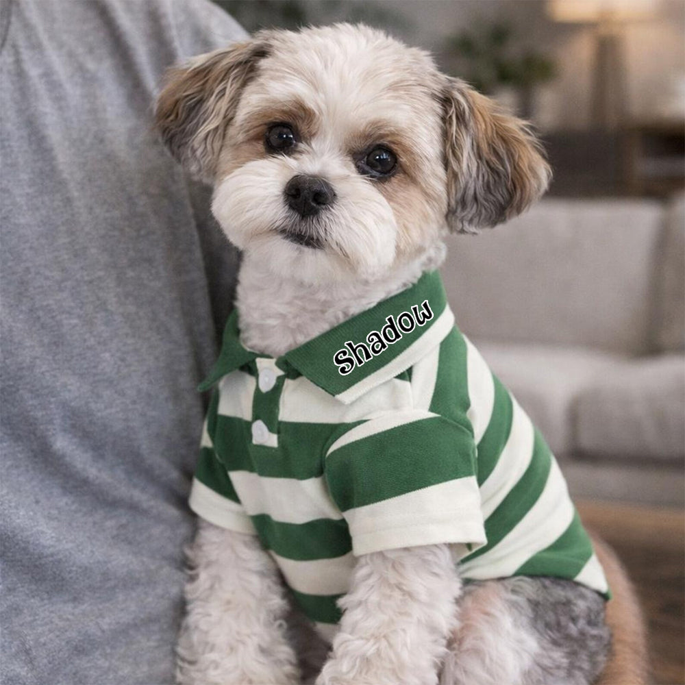 Polo rayé personnalisé pour animaux de compagnie | inCloth24