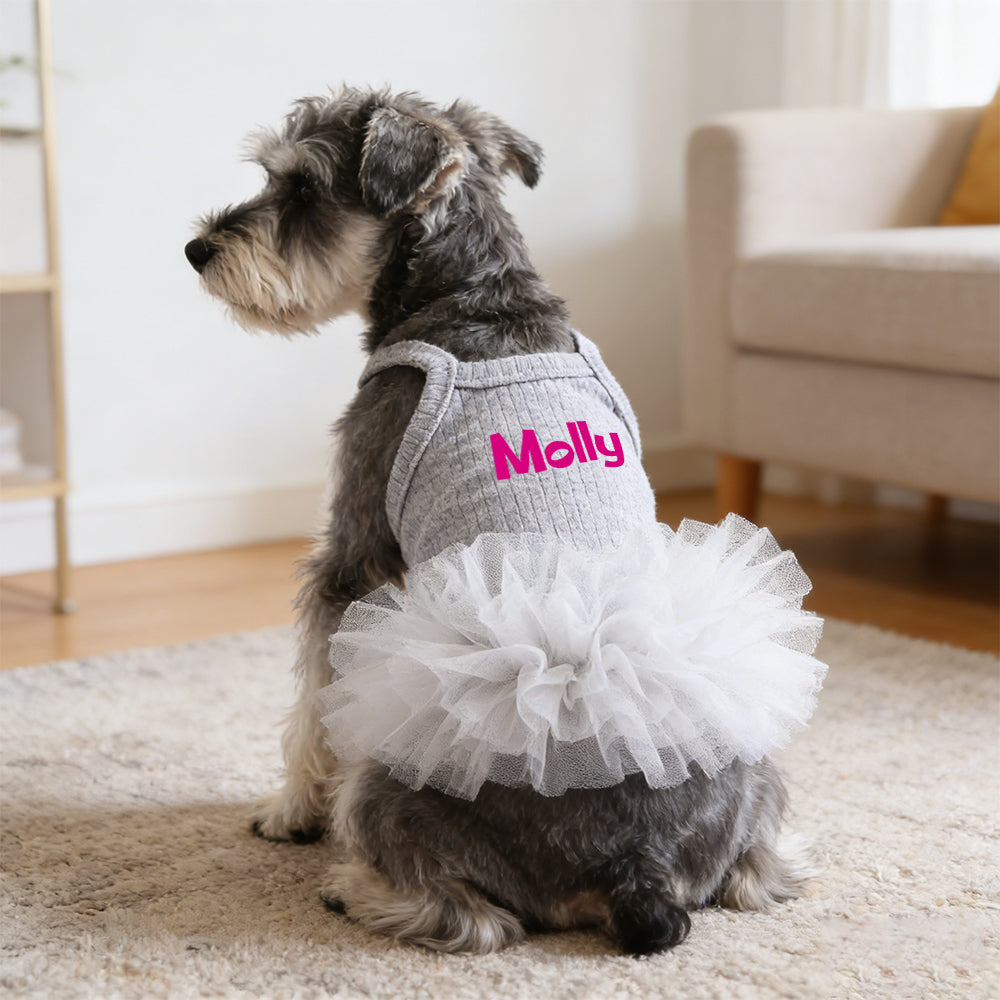 Robe Tutu Moelleuse Personnalisée avec Nom pour Animal de Compagnie | inCloth40