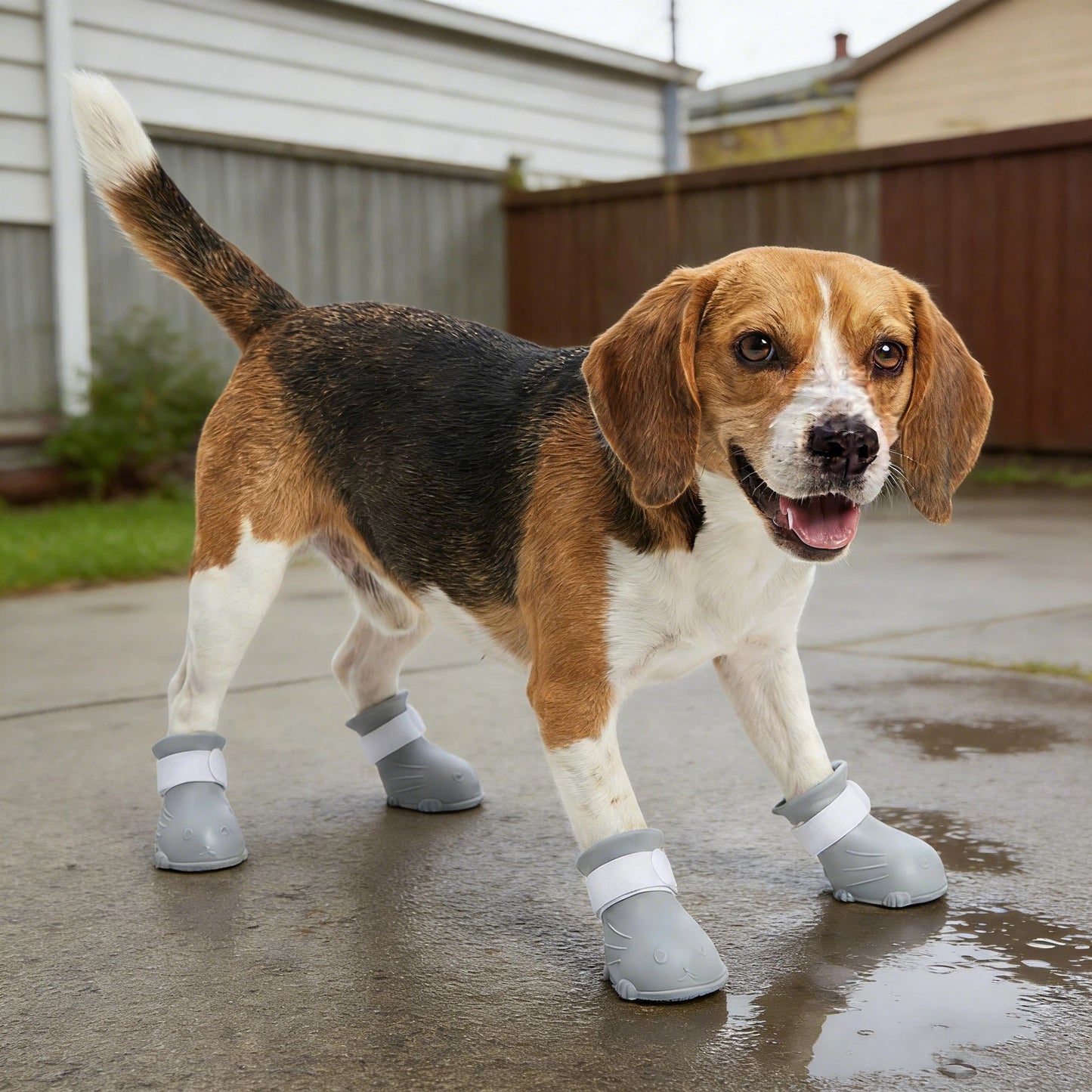 Bottes imperméables en caoutchouc pour chien avec semelle antidérapante | inAccs19