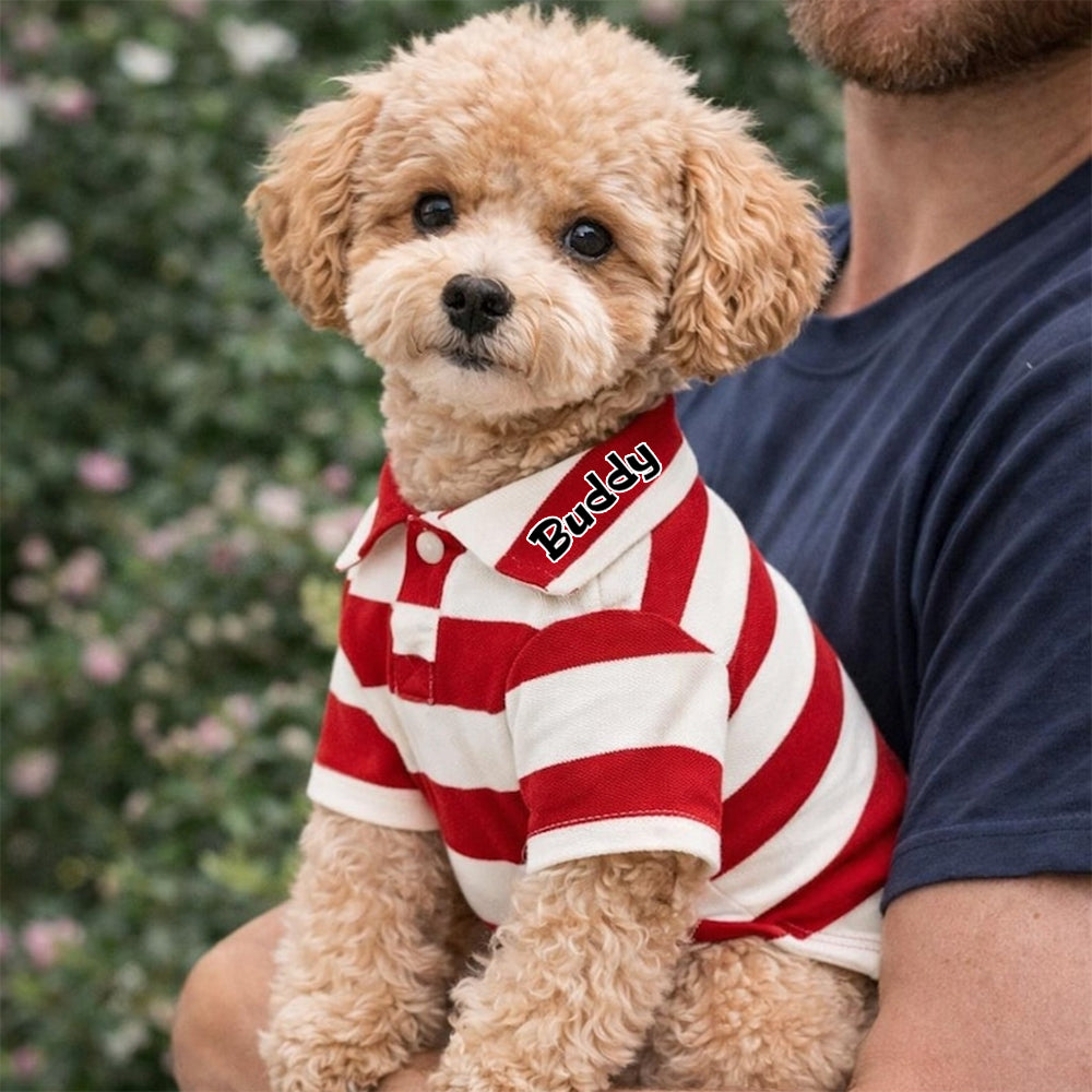 Polo rayé personnalisé pour animaux de compagnie | inCloth24