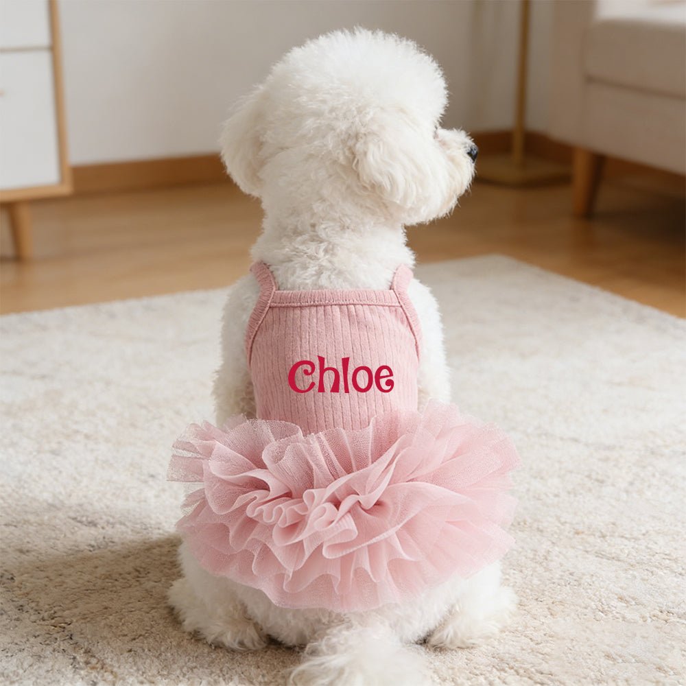 Robe Tutu Moelleuse Personnalisée avec Nom pour Animal de Compagnie | inCloth40