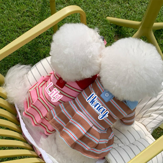 Personalisiertes Sommerkleid mit Streifen für Haustiere | inCloth48