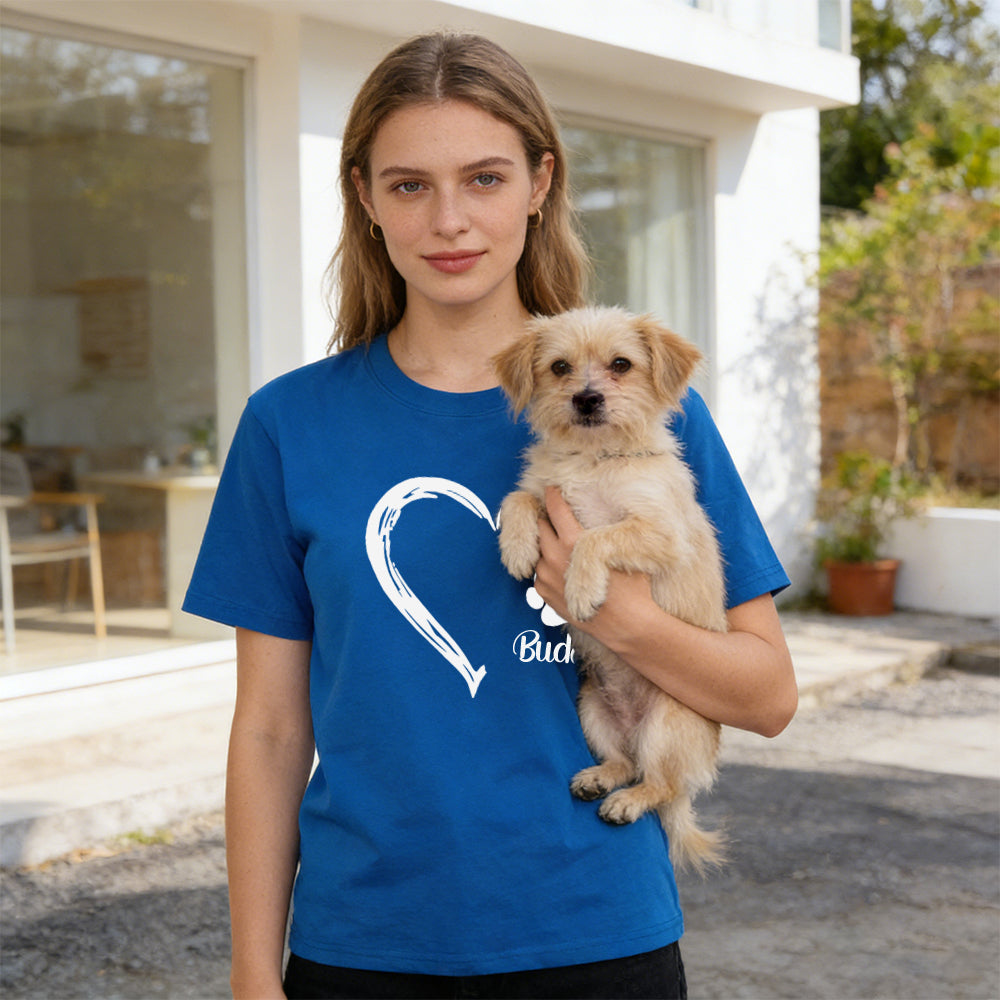 Personalisiertes Muttertag Haustier Mama Herz T-Shirt | inCloth58