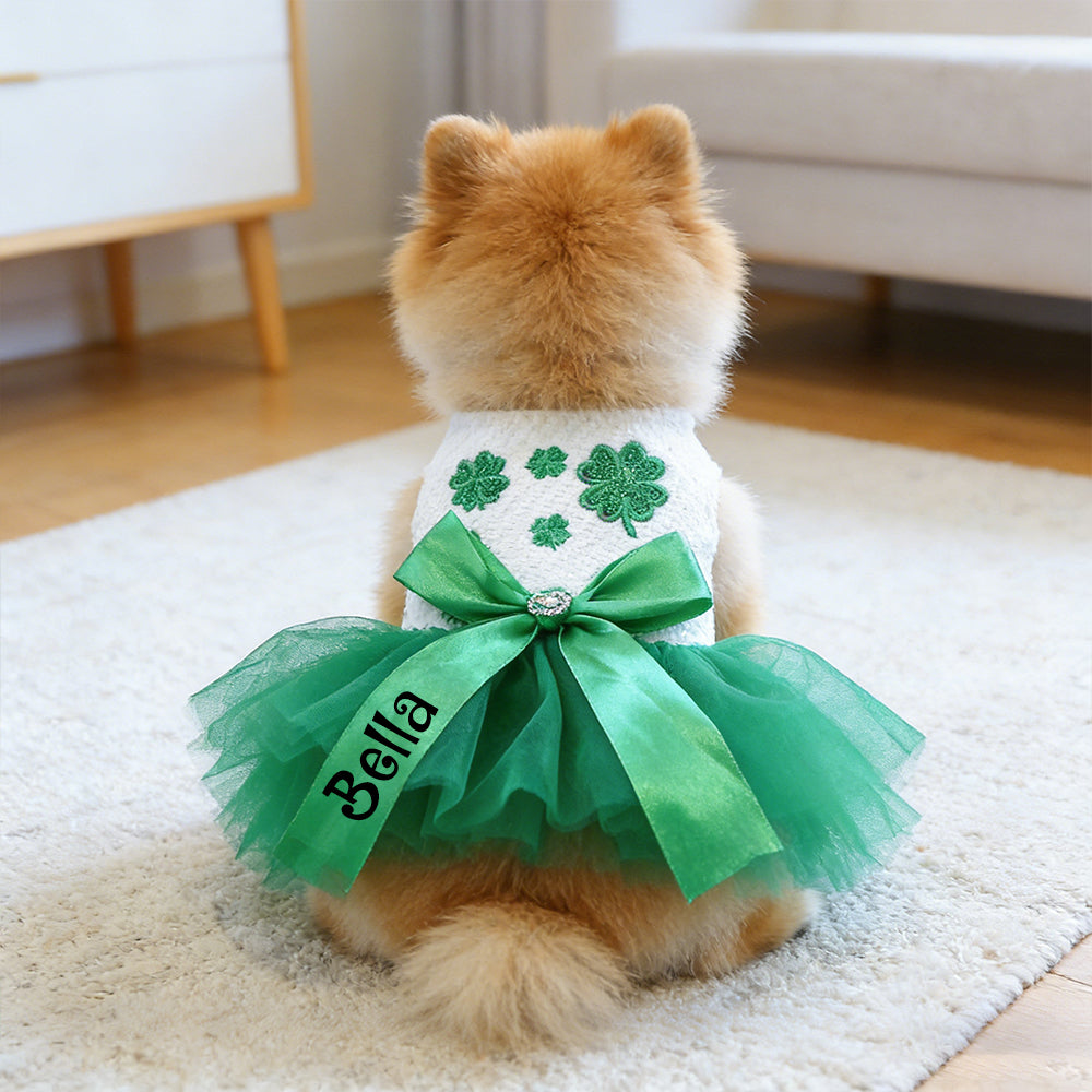 Personalisiertes Glücks-St.-Patricks-Day-Kleid für Haustiere | inCloth11