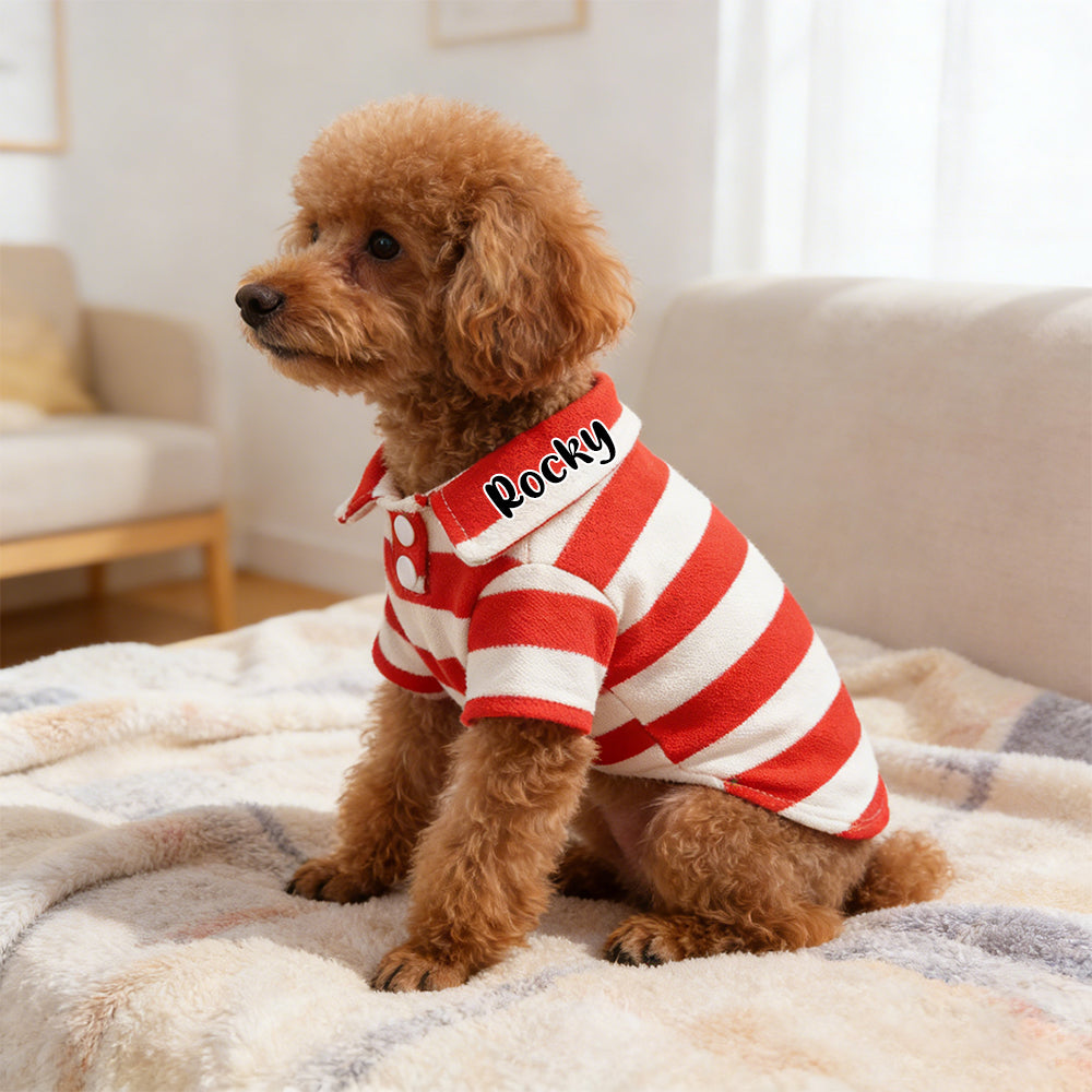 Polo rayé personnalisé pour animaux de compagnie | inCloth24