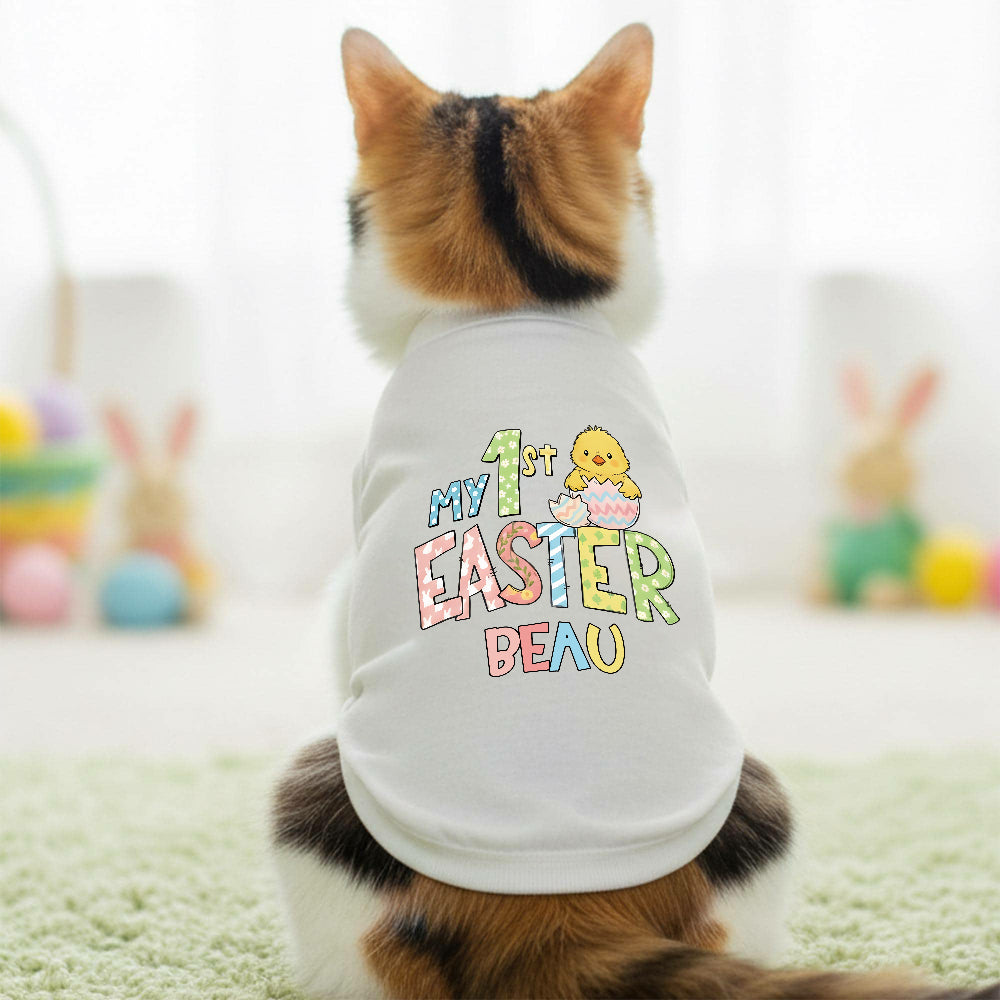 T-shirt personnalisé mon premier Pâques pour animaux de compagnie | inCloth35