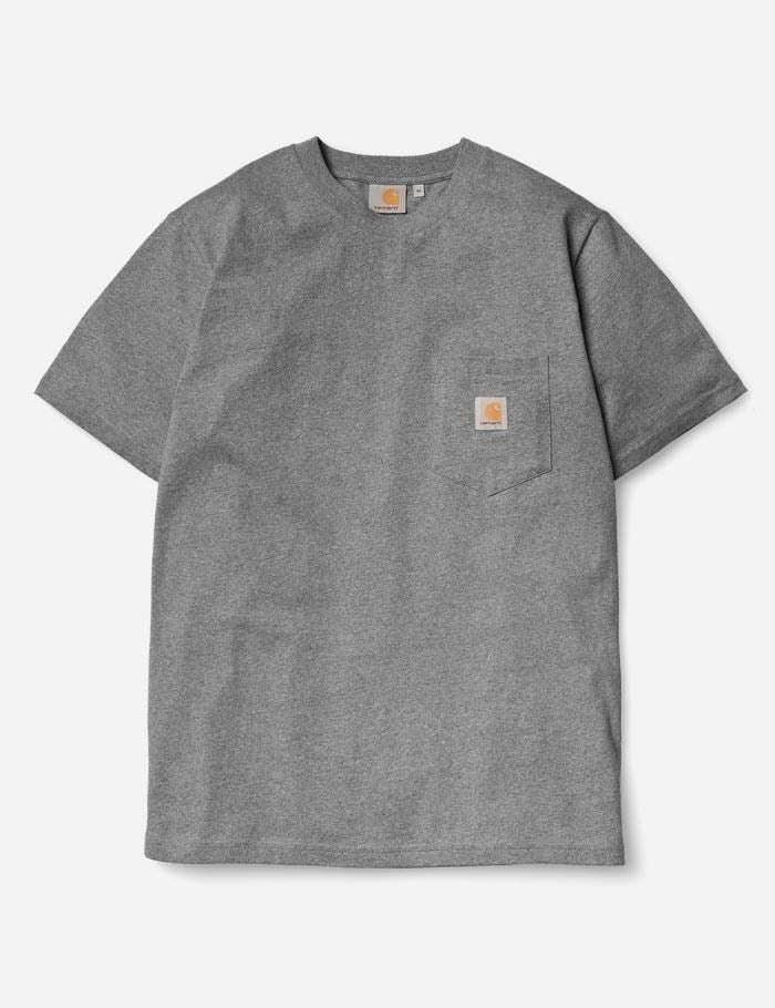 T-Shirt mit Brusttasche - Dunkelgrau meliert