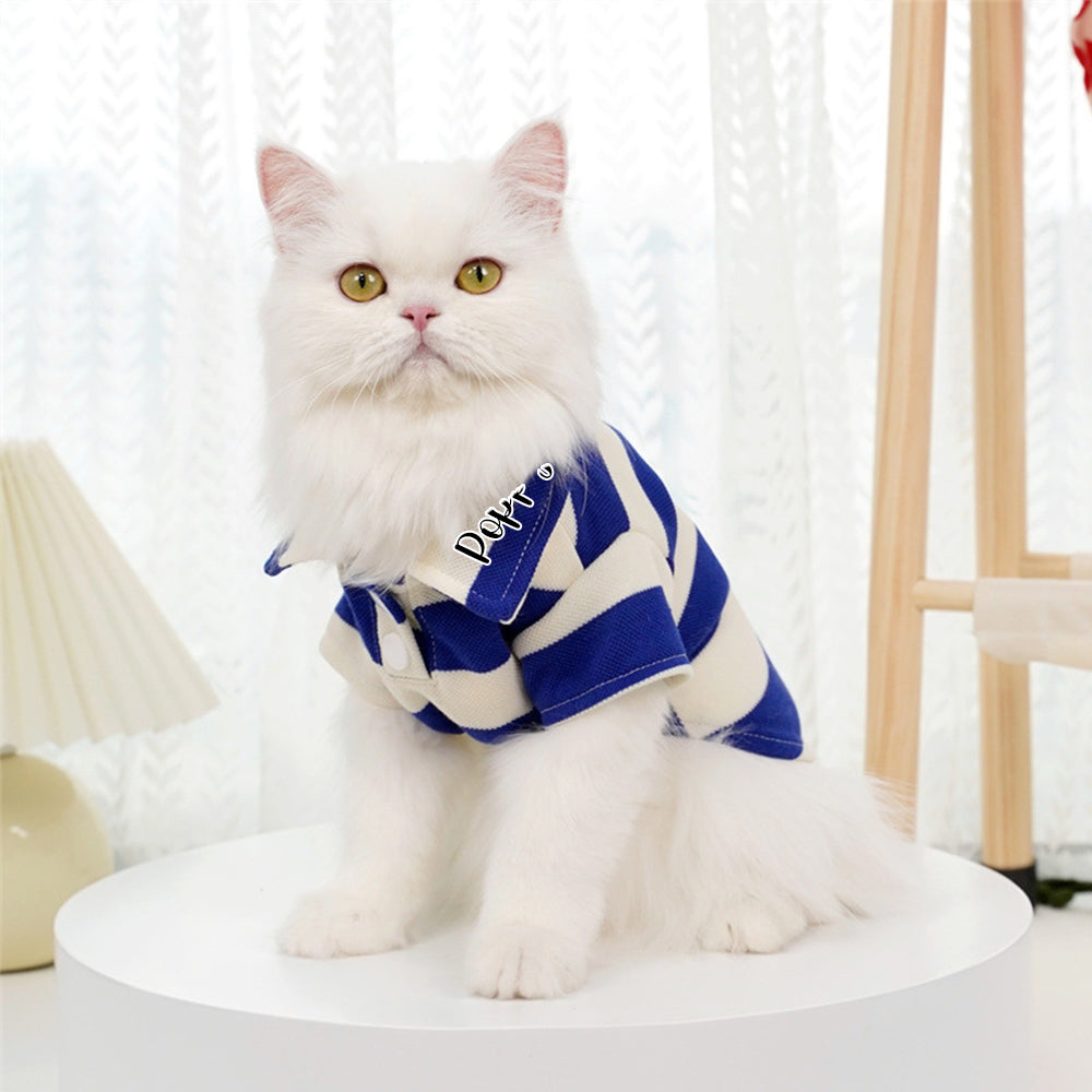 Polo rayé personnalisé pour animaux de compagnie | inCloth24