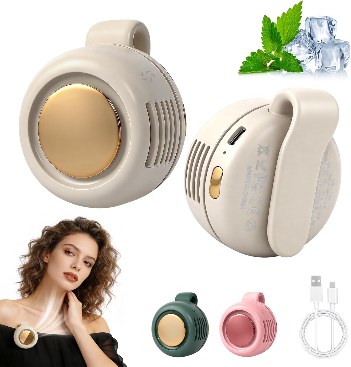 Tragbarer geräuschloser Mini-Ventilator ohne Flügel mit Clip